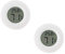 DollaTek 2Pcs Mini Digital LCD Temperatur-Feuchtemessgerät Thermometer Hygrometer Round - Weiß