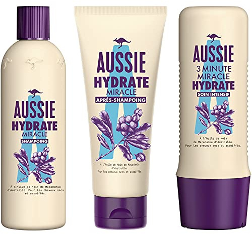 Aussie Hydrate Miracle Shampoo, Conditioner und intensive Feuchtigkeitspflege für trockenes Haar, mit Macadamia-Öl