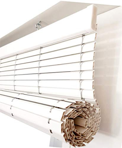 Persiana Alicantina Exterior/Persiana de PVC Exterior Enrollable. Contactaremos para su Ajuste sin Cargo. Medida Ancho X Alto. Color: Blanco. Medidas: 90cm x 140cm