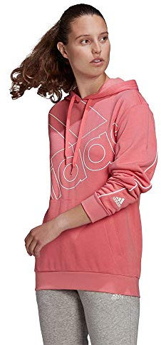 adidas W Fav Q1 HD Felpa Donna, Donna, Felpa, GM5621, Rosa/Bianco (ROSBRU/Blanco), XS