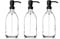 Clear Glass Bottles 500ml Soap Dispenser with Metal Pump (BPA-Free) Clear Flint Glass Empty Soap Dispensers – Reusable Refillable Eco friendly, Sustainable Living/Gift (Satin Black Finish, 3)