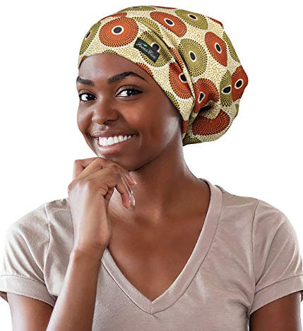 FocusCare Haar Wraps für Frauen mit natürlichen lockigen Schlafen Satin gefüttert Overnight