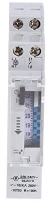 GUMEI Relè temporizzatore per Guida DIN programmabile 24 Ore Meccanico 110-240 V 16 A.