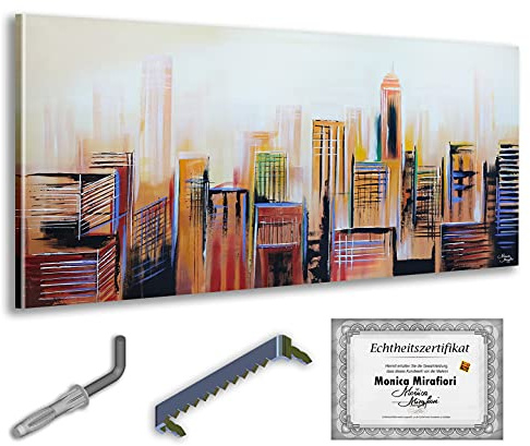 Monica Mirafiori I Gemälde Manhatan I 140x70cm | Gemälde Handgemalt | Acrylgemälde | Sehr Großes Acrylbild I Moderne Kunst I Kunstbilder I Gemälde Handgemalt