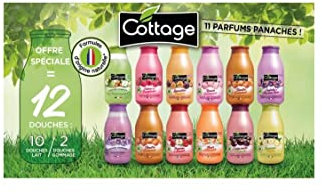 COTTAGE Colis PanachÈ de 10 Gels douches 250ml + 2 Gommages 270ml