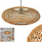 Hängeleuchte Mulstrand, moderne Pendellampe aus Metall und Sisal in Schwarz/Natur, Leuchte im Vintage-Design mit Lichteffekt, 1-flammig, 1 x E27-Fassung, ohne Leuchtmittel