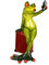 formano Frosch mit Koffer oder Frosch Frau mit Handy und Koffer 16cm hoch (Frosch Frau)