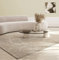 the carpet Mila - moderner Kurzflor Teppich, Wohnzimmer, Schlafzimmer, Eleganter Glanz, Glanzfaser, Hoch-Tief Effekt, Blitz Effekt, Beige Gold, 120 x 170 cm
