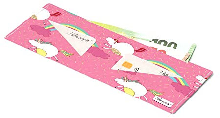 I LIKE PAPER – Einhorn AUF Wolken – Pappwallet/Portemonnaie/Geldbörse aus Tyvek® - ohne Reißverschluss - mit Geldscheinfach und 2 Kreditkartenfächern - reissfest - wasserabweisend