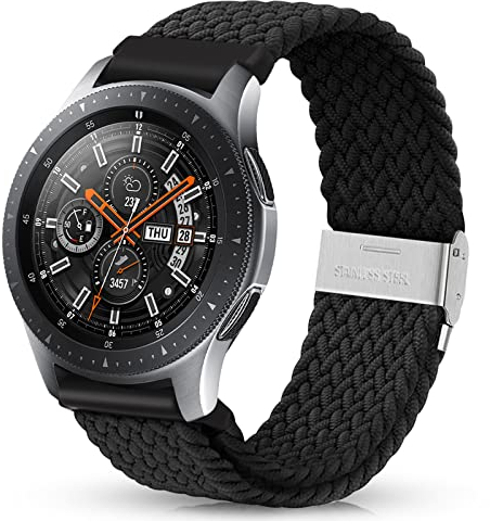 HUZU Armband für Samsung Galaxy Watch 3 45mm, 22mm Nylon Geflochtenes Uhrenarmband für Samsung Galaxy Watch 46mm/Gear S3 Frontier/Classic, Einstellbares Ersatz band für Huawei GT 46mm