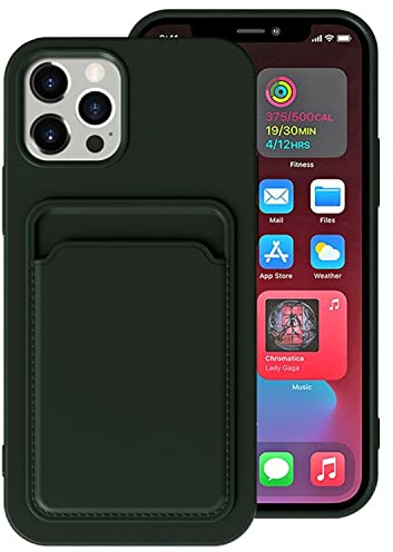 König Design Handyhülle kompatibel mit Apple iPhone 13 Pro Max Schutzhülle Case Cover Kartenfach Dunkelgrün