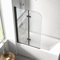EMKE Duschwand für Badewanne 110x140 cm Schwarz, Duschtrennwand für Badewanne 2-teilig Faltbar, Duschabtrennung Badewanne Duschwand 6mm NANO-GLAS Badewannenaufsatz Glaswand Duschwand