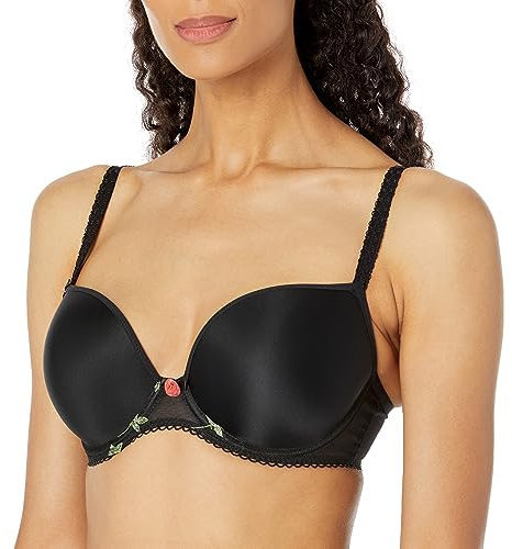Freya Women's Rose Blossom Molded Underwire Plunge T-Shirt Bra, Opaque, Black, 30FF US