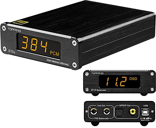 Amhuui D10 Symmetrischer HiFi-DAC-USB-Decoder, Digital-Analog-Wandler ES9038Q2M DAC TRS/XLR-Ausgang XMOS XU208 DSD256-Volldecoder