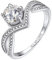 MomentWish Personalisiert Verlobungsring 1Carat Moissanit Diamant Damenring, VVS1 D Farbe 925 Sterling Silber, Trauring Ehering Verlobung Hochzeit Geschenk-Größe63