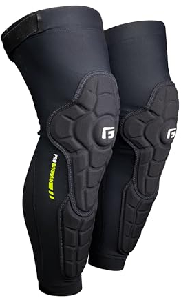 G-Form Pro-Rugged 2 Espinilleras MTB - Protección de Rodillas para Ciclismo, Patinaje y Deportes de Nieve - Rodilleras y Espinilleras de Compresión Acolchadas - Negro, Adulto X-Pequeño