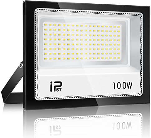 YZYFACAI Projecteur Led Extérieur 100W,10000lm Spot LED Extérieur,7000K Blanc Froid,IP67 Etanche Super Lumineux Eclairage Exterieur,Éclairage mural d'extérieur pour Jardin, Patio, Garage