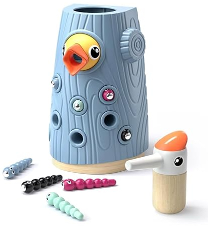 Topbright - 1210912022de0001 - Magnetisches Lernspiel Specht, Vorschule, Wurmfangspiel, Motorikspielzeug für Kinder, Montessori, 2 Jahre