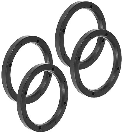 MACHSWON 4pcs Car Universal Speaker Spacer Plastic Adapter Bracket Ring 145mm ID Black Hollow for 6.5 Inch
