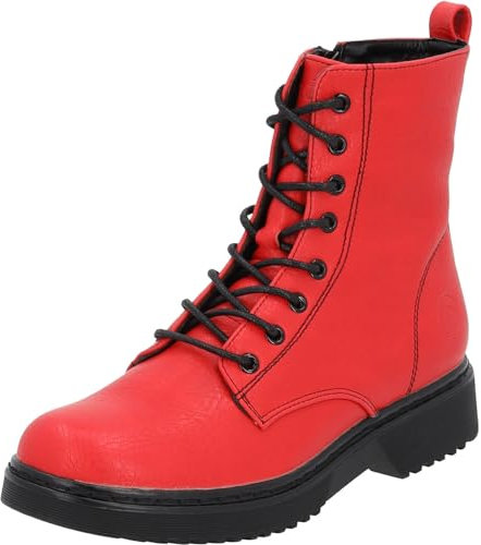 Palado Stiefeletten Damen Djerba - bequeme Boots - leicht gefütterte Stiefel für Herbst & Winter - modische Winterschuhe Rot UK4,5 - EU37