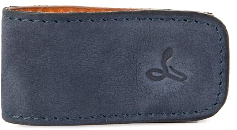 Snakehive Pinza Billetes de Cuero - Clip de Dinero para Hombre y Mujer - Soporte Magnético de Piel Auténtica, Hecho a Mano en Europa - En Azul