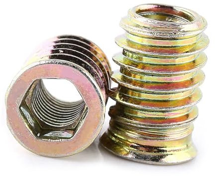Écrous D'insertion de 20 Pièces, Entraînement à Douille Hexagonale en Acier au Carbone fileté pour Meubles en Bois (M8*20mm)