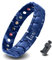 HAQI Herren Magnetarmband Gesundheit Energie Magnetfeldtherapie Arthritis Armband für Herren Edelstahl blau