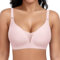 Jiuday BH Damen ohne Bügel Große Brüste Starker Halt Push Up BH ohne Buegel Seamless Bequem Klassische Soft Nahtloser Bügelloser T Shirt Bra Gepolstert Mesh Bralette (Rosa,L)