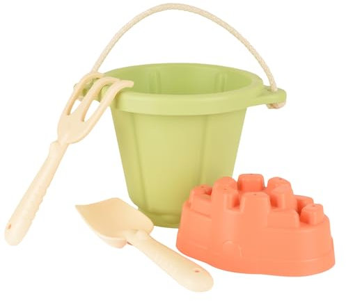 Beach Toys Set for Kids 4 Pcs | Water Outdoor and Sand Fun Tools Kid | Play Sand Bucket Shovel Set Toy Outdoor Vehicles for Boys Girls (Green)