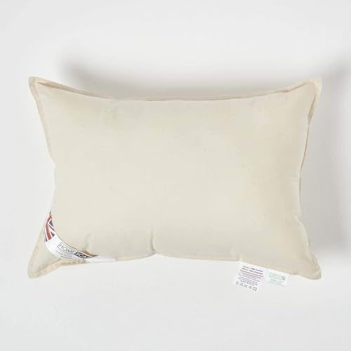 HOMESCAPES Pack of 4 Organic Cotton Cushion Pad 35 x 50 cm (14” x 20”) Inner Insert with Super Microfibre Hypoallergenic Synthetic Filling Machine Washable