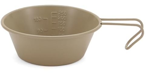 Kexpery Pentole leggere in acciaio inossidabile impilabili ultraleggere da campeggio 300 ml ciotola da campeggio con manico pieghevole per campeggio zaino in spalla (cachi)