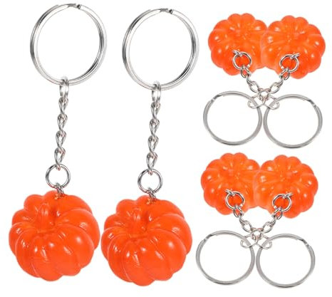 TOPBATHY 6 Stück Süße Halloween Kürbis Schlüsselanhänger aus Pvc und Zinklegierung Leicht und Kompakt als Taschenanhänger oder Rucksack Dekoration