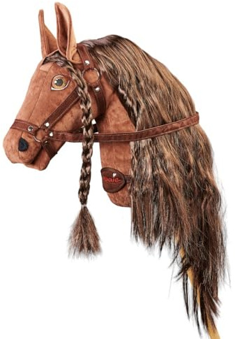 PONNIE Steckenpferd Ponnie Hazel, Hobby Horse, Pferde Spielzeug für Kinder, mit handgemalten Augen, hergestellt in Einer geschützten Werkstatt
