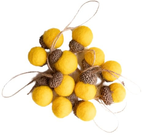12 Stück Eicheln Anhänger im Scandi-Stil aus Filz, Handmade Herbstdeko Eicheln Filzanhänger Weihnachten Miniatur Weihnachtsdeko Weihnachtlicher Baumschmuck Winterdeko (10)