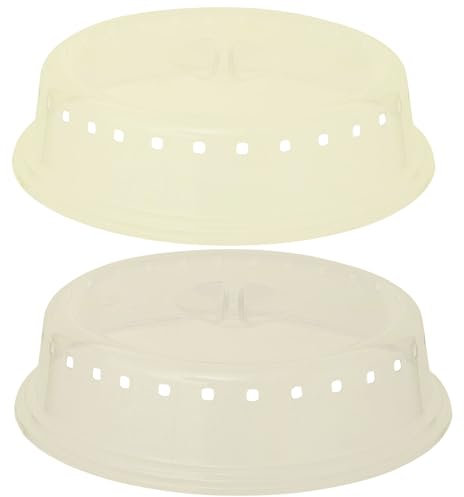 Microwave Plate Covers Dishwasher Safe Microwave Cover For Food, Ventilated Microwave Plate Cover, Transparent Anti-Splatter Cover Guard, 26cm Diameter X 7cm Height (approx) - 2PACK Sucasa