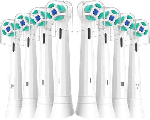8er IO Sanfte Reinigung Aufsteckbürsten Kompatibel mit Oral B iO Elektrischen Zahnbürstea, Sensitiv IO Zahnbürste Aufsätze Geeignet für Oral B iO 3/4/5/6/7/8/9/10(Weiß)