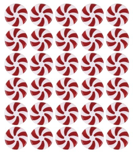 NEW-YIJUNSHUN 30 decorazioni natalizie per albero di Natale, bastoncini di zucchero, decorazioni per dolci Grinch, mini decorazioni per albero di lecca-lecca, caramelle rosse e bianche, pendenti in