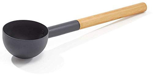 KOLO Kauha 2 Sauna Kelle 300 ml - Schwarzes Aluminium mit Bambusgriff 43 cm - Premium Saunakelle - Langlebig & ergonomisch - Für Aufgüsse und authentische finnische Saunakultur - Made in Finland