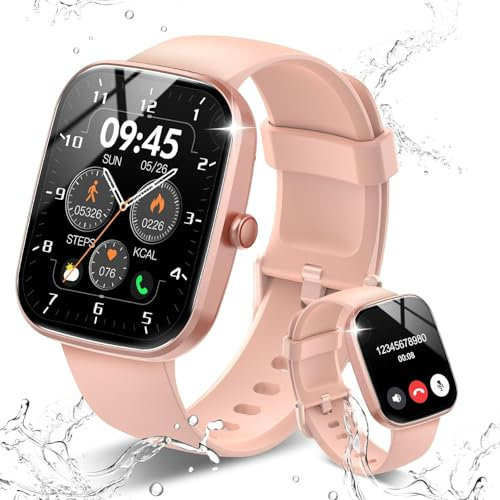 Csasan Montre Connectée Femme, 1.91 HD Smartwatch avec Appel Bluetooth, 112+ Sportifs Montre Sport avec Cardiofrequencemetre/Moniteur de Sommeil/Podometre, Ore Rose