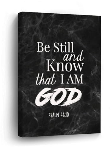 DreamAutumn Wandkunst-Leinwand, 30,5 x 40,6 cm, Be Still And Know That I Am God, Psalm 46:10, Leinwand, Wandkunst, Heimbüro, Wanddekoration, Kunstdrucke für Bett, Esszimmer, moderne Gemälde auf