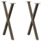 vidaXL Esstischbeine X-Form 2 Stk. Naturstahl 57x(72-73) cm Stahl, Tischbein, Tischbein Metall, Esstischbein, Möbelbein, Schreibtischbein