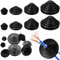 wugongshan 70 Pz Passacavo Gomma, Set Passacavi in Gomma per Fori, Guarnizioni Spina a Forma di Torre per Cablaggio di Cavi Idraulici Auto Barche, 10 mm/20 mm/25 mm/30 mm (Nero)