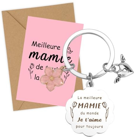 Cadeau Fete Des Meres Cadeau Mamie Porte-Clés Idée Cadeaux Mamie Original Cadeau Anniversaire Retraite Femme Cadeaux Fête Des Mères Porte Clefs Carte Cadeaux Grands-Mère De Petits-Fils Petite-Fille