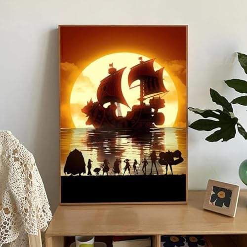 MAIMANG Affiches murales classiques de l'anime One Piece, peintures sur toile modernes pour décoration intérieure, œuvres d'art imprimées avec images, cadre 70 x 100 cm