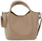 SH Leder Damen Handtasche aus Echtleder Beuteltasche mit Schultergurt und Innentasche Elegante Henkeltasche Crossbody Tasche für Alltag & Büro 28x18cm Sophia G684 (Helltaupe)