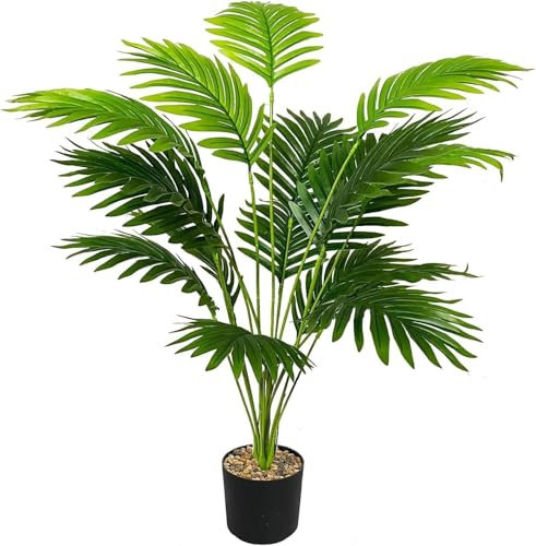 YJWZ Planta Artificial Palmera Grande Decorativa | Realista para Interior y Exterior | Plantas Artificiales en Maceta para Hogar, Oficina, Jardín, Balcón, Sala (82cm Palm Tree)