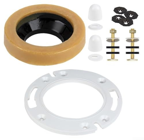 Accesorios de instalación de tornillos de fijación de brida de inodoro flexible y resistente con cera sellada (blanco)