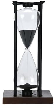 YHAILI Sanduhr-Timer, groß, schwarz/weiß, Eisen, Bastel-Timer, 30/60 Minuten, moderne Sanduhr für Küche, Zuhause, Büro, Schreibtischdekoration