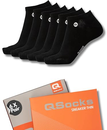 QOLONIA Sneaker Socken Damen & Herren 35-46 – Dünne Sommer Socken, Atmungsaktiv & Nahtlos – Weiß, Schwarz, Beige, Navy/Marineblau und Grau – Leichte Ankle Socks im 6er Pack/QSOCKS