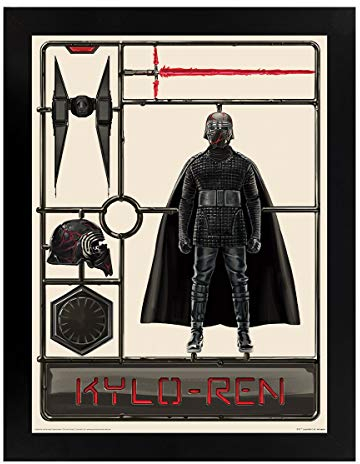 Star Wars Episode IX Gerahmtes Bild, Kylo Ren, 30 x 40 cm, Glas, Mehrfarbig, 32 x 42 x 1, 5 cm